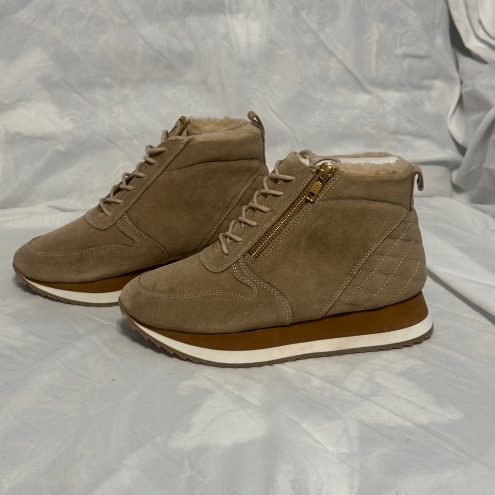 New Ladies Lascana Tan Suede Boots size 37